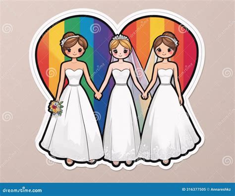 Illustration Of A Polygamous Same Sex Relationship Three Women Ai Generated Stock