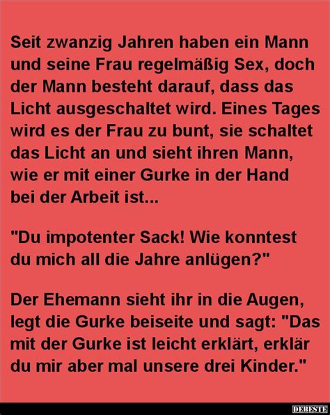 Seit Zwanzig Jahren Haben Ein Mann Und Seine Frau Regelm Ig Sex Doch Der Mann Debeste De