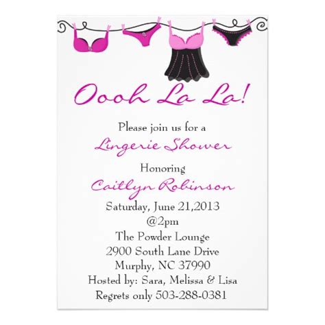 Cute Bralingerie Bridal Shower Invitation 5 X 7 Invitation Card Zazzle