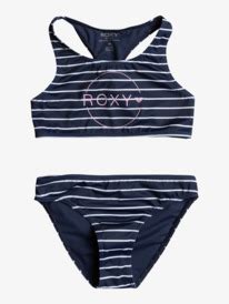 Bico Basic Stripe Conjunto de bikini crop top para Niñas Roxy