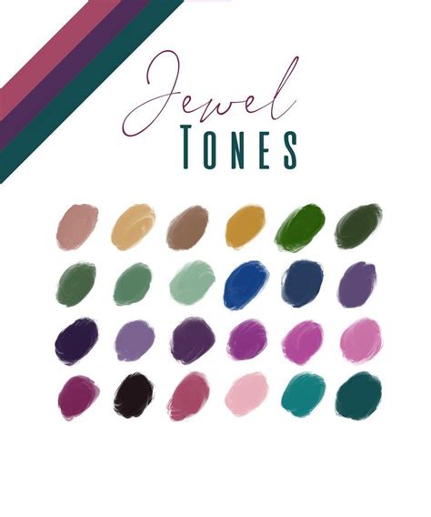 Jewel Tone Color Palette For Goodnotes Procreate Canva Etc In 2022 Jewel Tone Color Palette