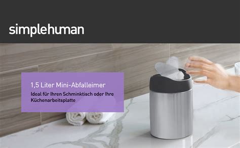 Simplehuman Cw Cb Liter Tischabfalleimer Mit Schwingdeckel