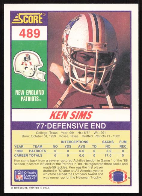 1990 Score Ken Sims 489