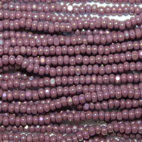 Czech Charlotte True Cut Seed Bead Opaque Purple Ab Garden Of