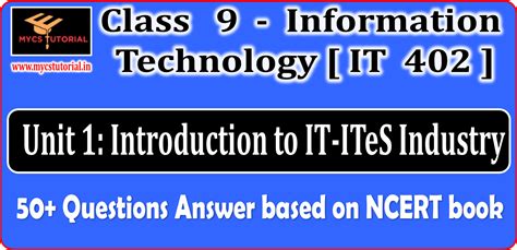 Class 9 Information Technology It Code 402 Mcqs Question Answer Notes Mycstutorial The Path