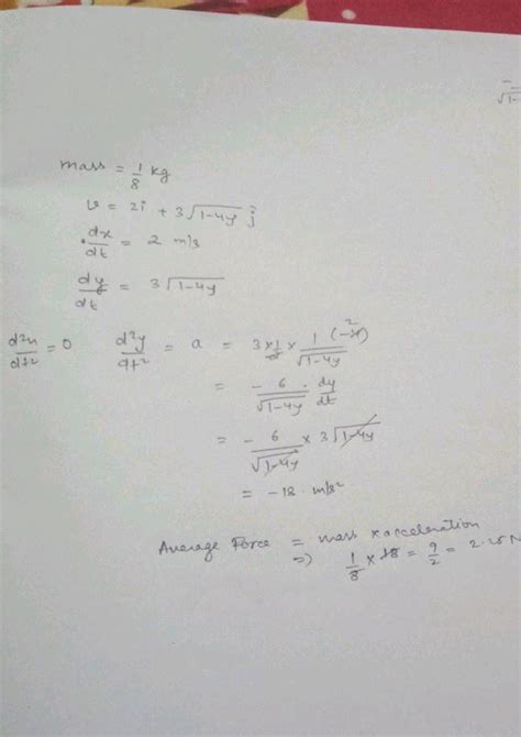 A Particle Projected From Origin Moves In Xy Plane With A Velocity Vec