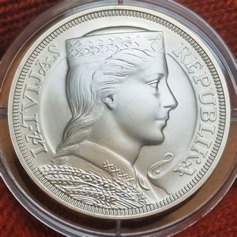 Lettland Latvija 5 Lati Lats 2012 90th Anniversary Bank of Latvia Motiv ...
