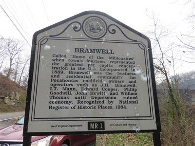 Bramwell / Mill Creek Coal & Coke Co. - West Virginia Historical Markers on Waymarking.com