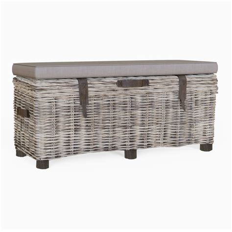 Handmade Kubu Rattan Storage Bench Furnished With Style