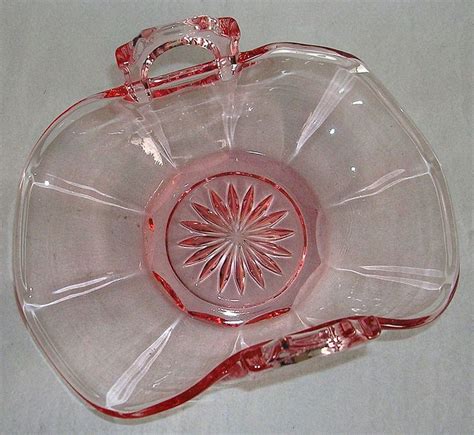 Vintage Pink Depression Glass Candy Dish