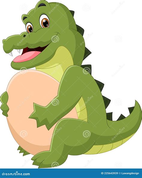 Crocodile Holding Sign Cartoon Vector 15686655