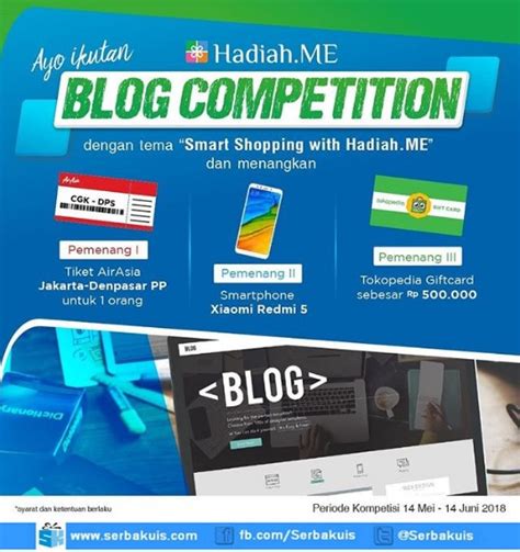 Lomba Blog Hadiah ME Berhadiah Tiket Ke Bali Xiaomi 5A Giftcard