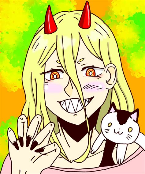 Power And Meowy { Chainsaw Man Fanart } By Pinkiepieparker05 On