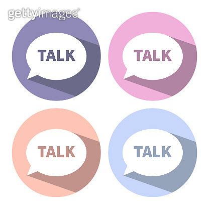 Trendy Flat Icons With Speech Bubbles And Word Talk Set Vector With A