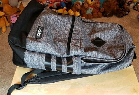 Adidas Backpack Gray Black LAPTOP SCHOOL BAG - Gem