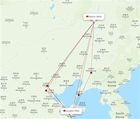 All Flight Routes From Qiqihar To Qingdao Ndg To Tao Flight Routes