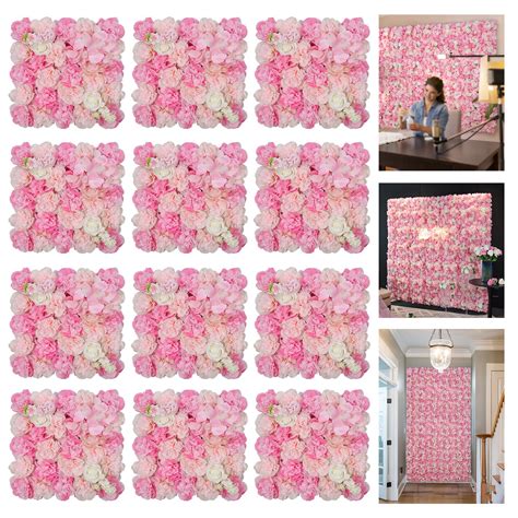 Amazon Riddsee D Flowers Wall Panel Inch Pcs Artificial