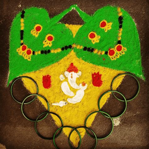 Ganesh Ji Rangoli Design Images (Kolam Ideas)