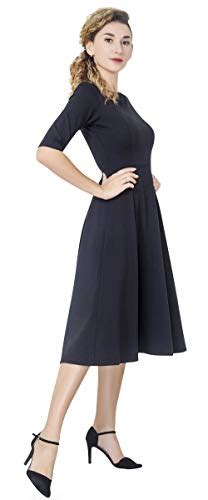 Marycrafts Women S Fit Flare Tea Midi Dress For Office Business Work