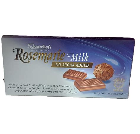 Schmerling S Rosemarie Milk Chocolate Bar No Sugar Added Grams