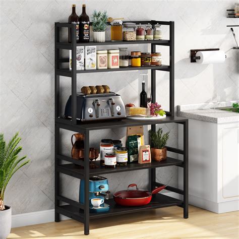 Tribesigns 5 Tier Kitchen Bakers Rack Utility Storage Shelf Microwave