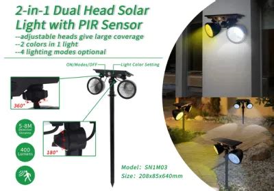 Dual Heads Adjustable Solar Light With Pir Motion Sensor China Solar