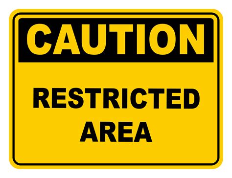 Restricted Area Caution Safety Sign