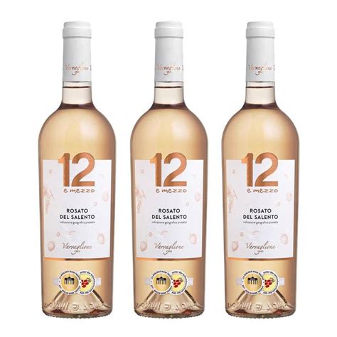 Kit 03 Unid Vinho 12 E Mezzo Rosato Del Salento IGP 750ml