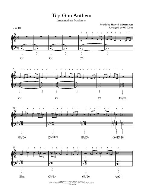 Top Gun Anthem by Harold Faltermeyer Sheet Music & Lesson ...