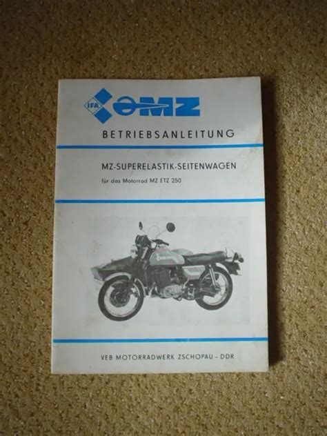 ORIG MZ ETZ 250 Betriebsanleitung Superelastik Seitenwagen Handbuch