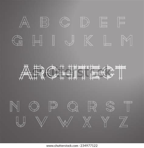 Architect Font Type Vector Illustration Stock Vector (Royalty Free ...