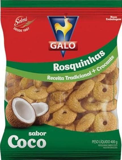 Biscoito Rosquinha De Coco Gallo 400g Caixa 12 Unidades Galo