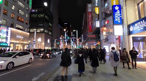 Tokyo Ginza at Night 夜の銀座を歩く Dec 2019 GoPro8 4K YouTube