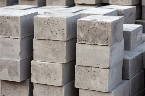 Premium AI Image | Stacked Concrete Blocks Closeup of Cinderblock Wall Made of Durable Cement ...