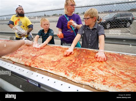 June Fontana Ca The Worlds Longest Pizza Makes It Into The