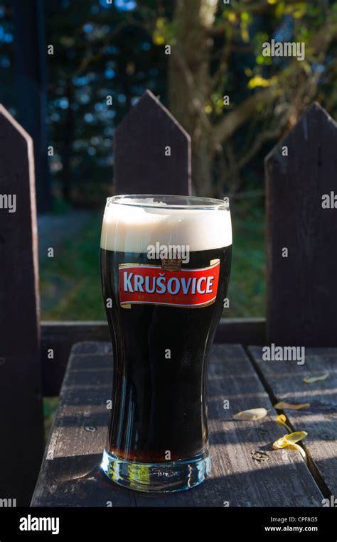 Krusovice dark beer Prague Czech Republic Europe Stock Photo - Alamy
