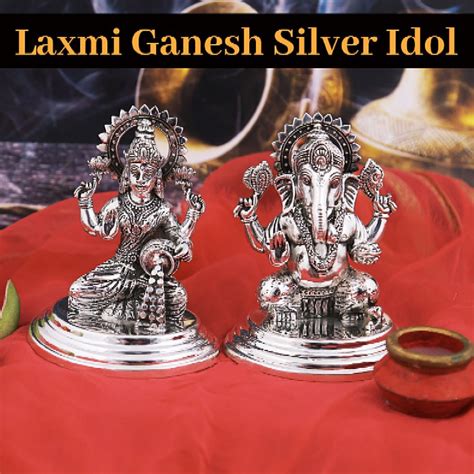 Silver Laxmi Ganesh Statue Temple At 77 Gram In Chennai ID