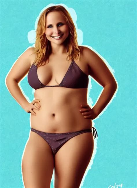 Thick Chubby Curvy Kristen Bell In A Bikini With A Stable Diffusion