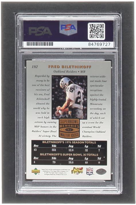 Ken Stabler Signed Ken Stabler / Fred Biletnikoff 1997 Upper Deck ...