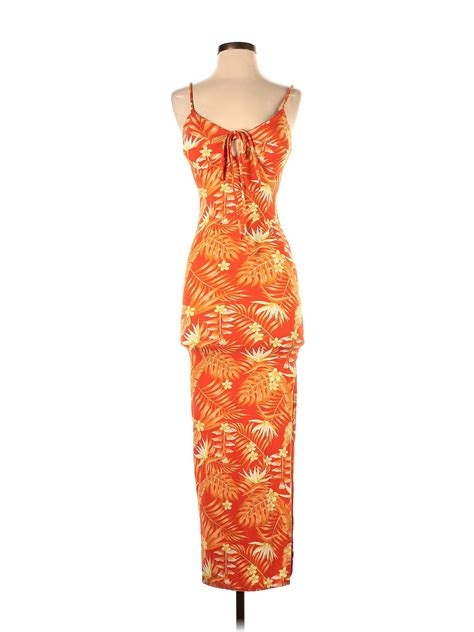 Lindsay Sarah Tropical Orange Casual Dress Size S 50 Off Thredup