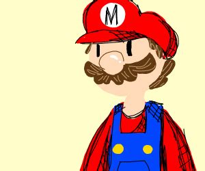 Mario holding a Gun - Drawception