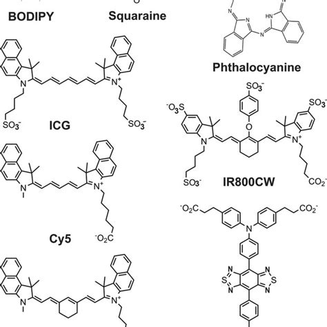 Chemical Structures Of Most Commonly Used Nir Fluorescent Small Organic