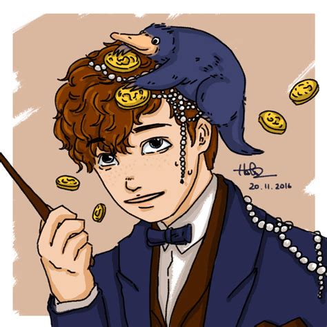 Newt Scamander And Niffler By Krystalpear On Deviantart