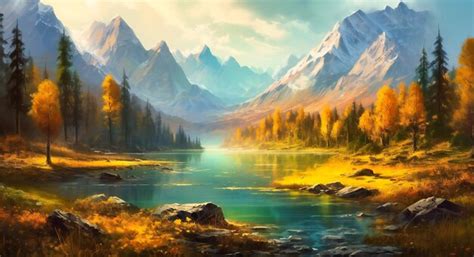 Premium Photo | Some mountain scenery over a lake in the fall