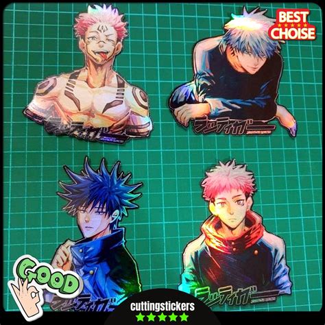 Jual Stiker Sticker Hologram Anime Besar Jujutsu Kaisen 4Pcs Shopee