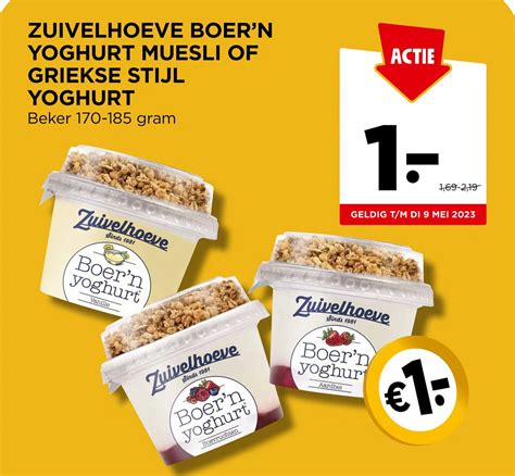 Zuivelhoeve Boer N Yoghurt Muesli Of Griekse Stijl Yoghurt 170 185g