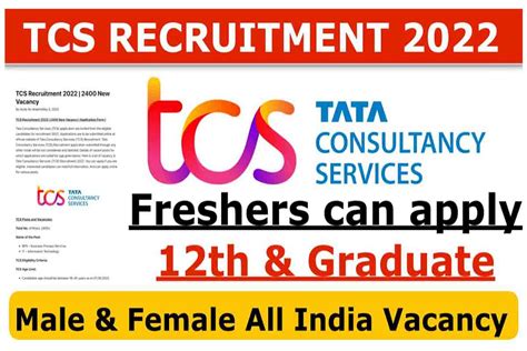 TCS Recruitment 2022 Every Eligible Applicant Apply Registration