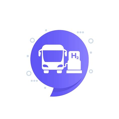 Premium Vector Hydrogen Bus At Fuel Station Vector Icon