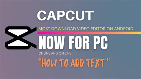 CAPCUT FOR PC How To Add Text In Capcut YouTube