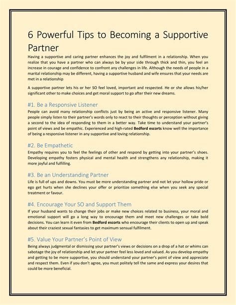 Ppt 6 Powerful Tips To Becoming A Supportive Partner Powerpoint